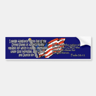 Pledge of Allegiance Psalm 33:12 Bumper Sticker