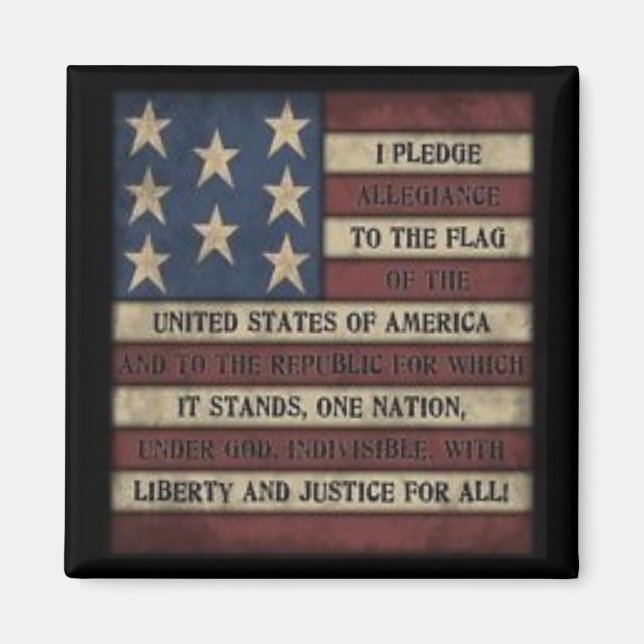 Pledge of Allegiance Square Magnet 2x2 (Front)