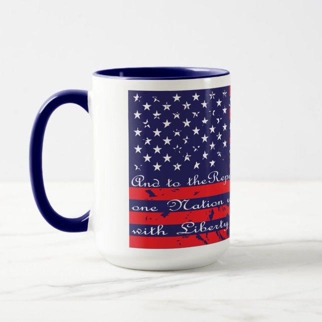 Pledge of Allegiance USA Flag Mug (Left)