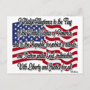 Pledge of Allegiance with US Flag Postcard