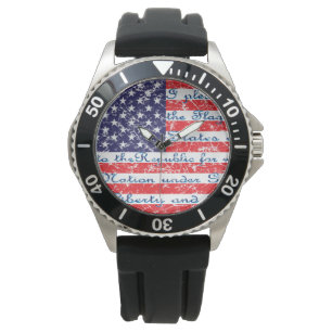 Pledge of Allegience USA Flag Watch