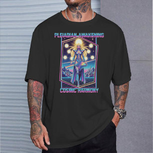 Pleiadian Awakening   Retro 80s Cosmic Harmony T-Shirt