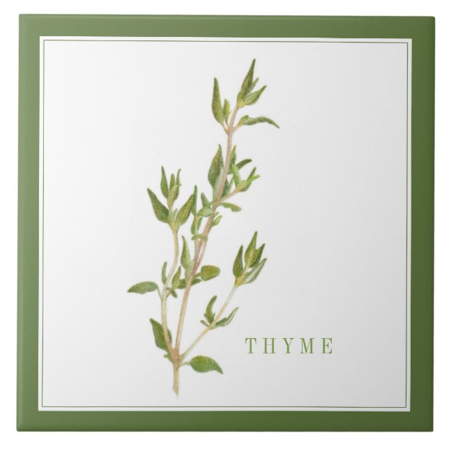PLEIN THYME 6x6 Carreaux en céramique (+texte) Ver (Devant)
