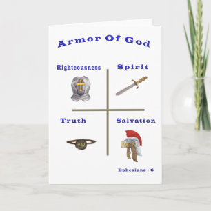 Pleine armure de la carte chrétienne de Dieu