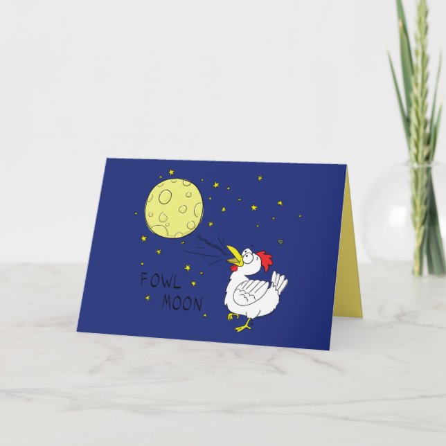 Pleine Lune - Carte de voeux Halloween au poulet (Devant)