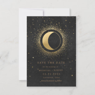 pleine lune céleste enregistrer la date Invitation