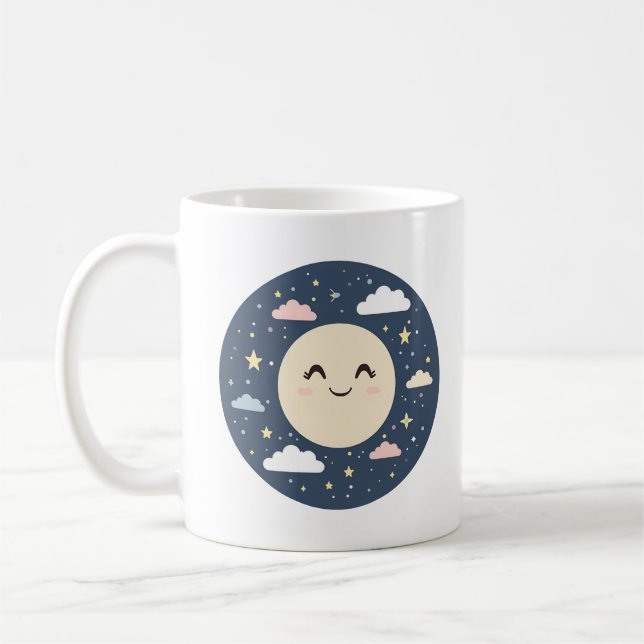 Pleine lune céleste et étoiles - Conception de Mug (Gauche)