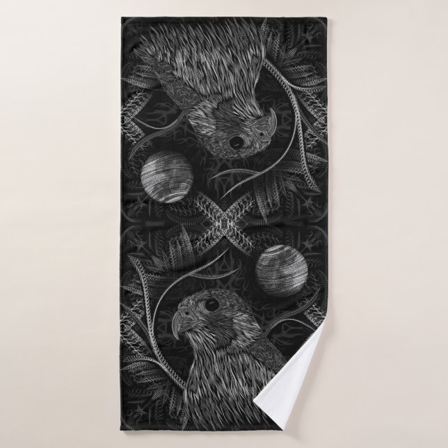Pleine lune de faucon (Serviette de bain)
