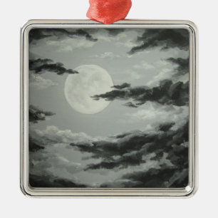 Pleine lune et ornement nuageux de ciel nocturne