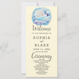 Pleine lune Étoiles célestes Programme de mariage