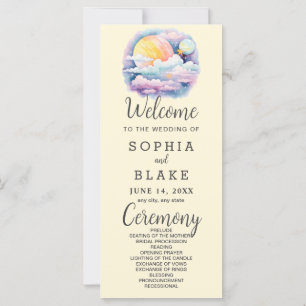 Pleine lune Étoiles célestes Programme de mariage