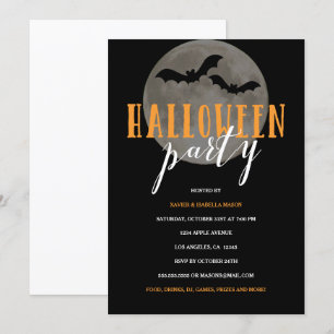 Pleine lune  Invitation du parti Halloween