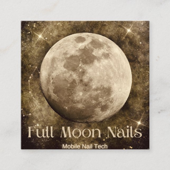 Pleine lune Nails Carrés Cartes de visite (Devant)