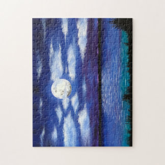 "Pleine lune" Nuit Heure Ocean Beach Puzzle