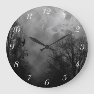Pleine lune Sky Ravages Avec Numéros Horloge Mur