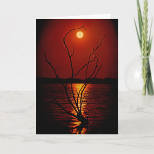 Pleine lune sur le lac carte pour notes