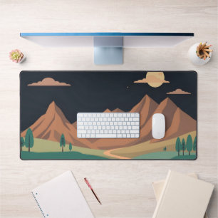Pleine lune sur les montagnes Mat de bureau - Nat 