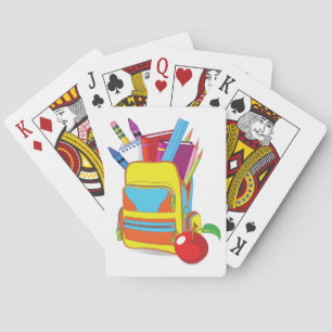 Pleines cartes de jeu de sac d'école