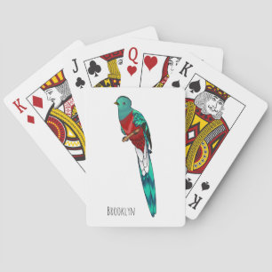 plendent quetzal bird cartoon illustration playing cards