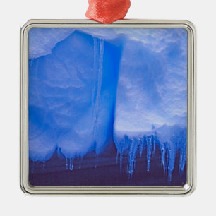 Pleneau Iceberg Graveyard, Antarctica: Blue Metal Ornament