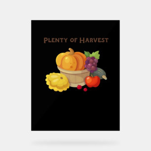 Plenty of Harvest – Autumn Basket of Produce Illus Acrylic Sign