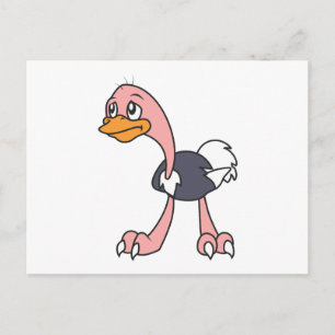 Pleurant Mignonne Ostrich Bird Invitation Carte Ti