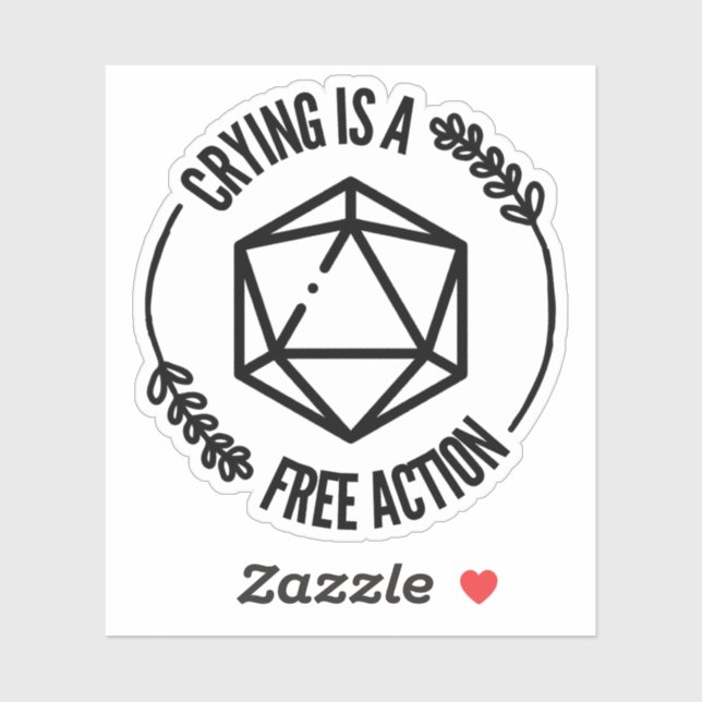 Pleurer est un Sticker D&D amusant de Free Action (Feuille)