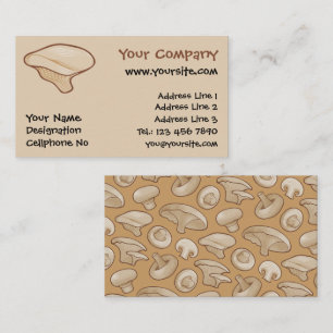 Pleurotus Mushroom Icon Business Card