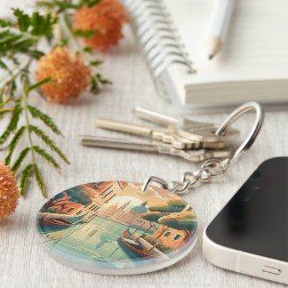 Plexiglass Keychain 'Venice' – Vintage Souvenir of