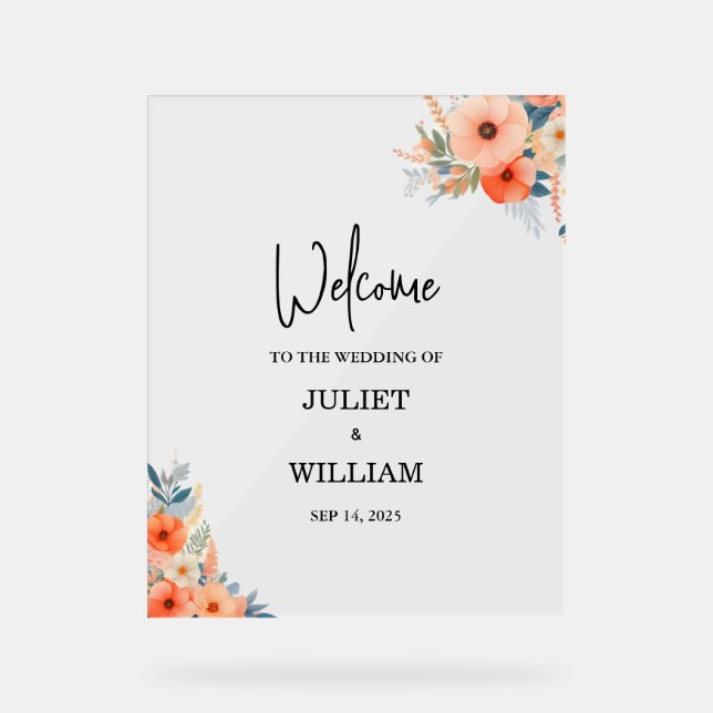 Plexiglass Perspex Acrylic Glass Wedding Acrylic Sign (Front)