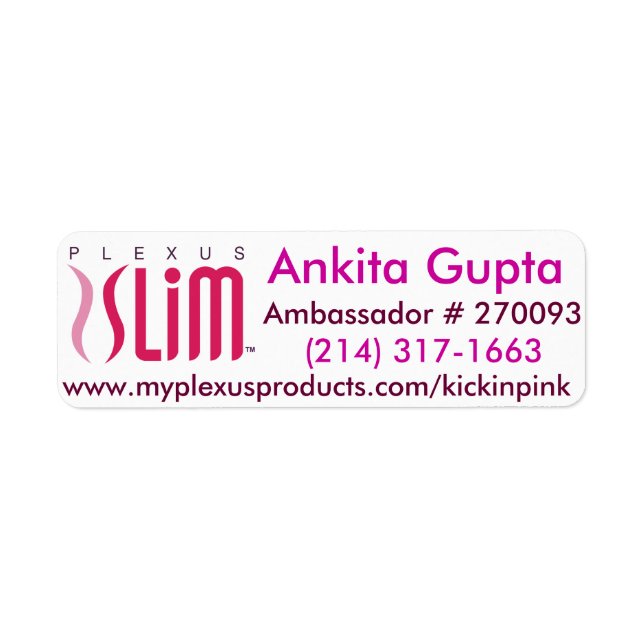 Plexus slim mailing Étiquettes (Devant)