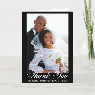 Pli élégant de Merci de photo de mariage de