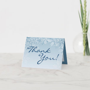 Pliage Carte de remerciements Crystal Snowflakes h