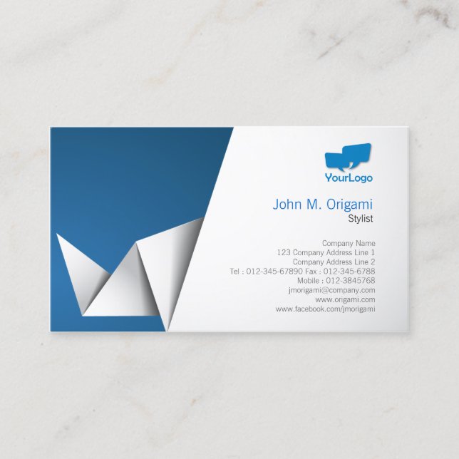 Pliages Origami de carte Styliste (Devant)