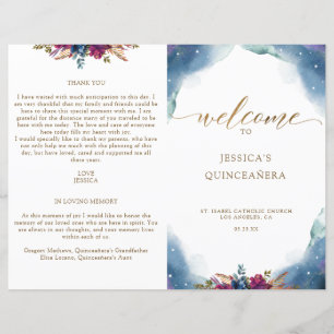 Plier, Celestial Starry Quinceañera Programme