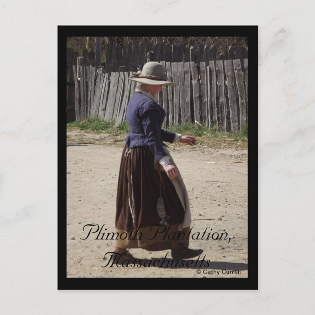 Plimoth Plantation, Massachusetts Postcard (Front)