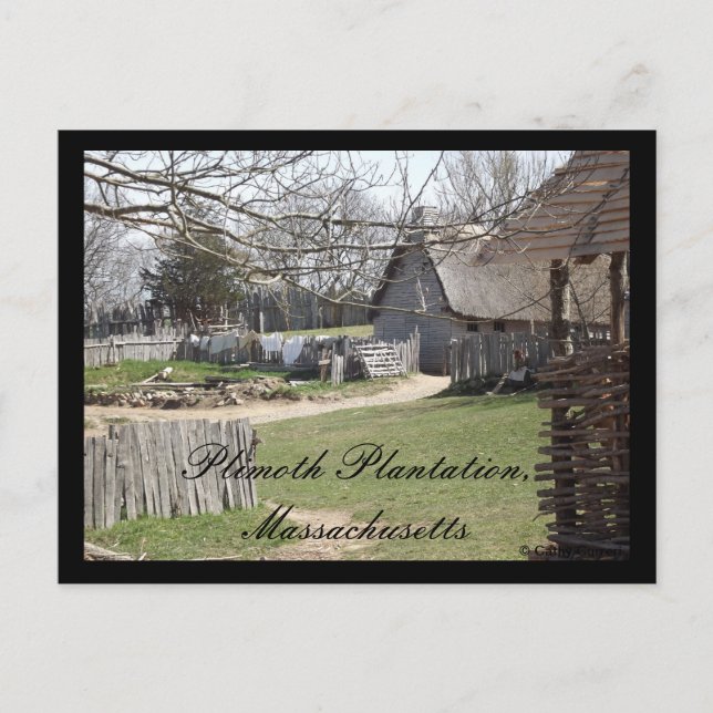 Plimoth Plantation, Massachusetts Postcard (Front)
