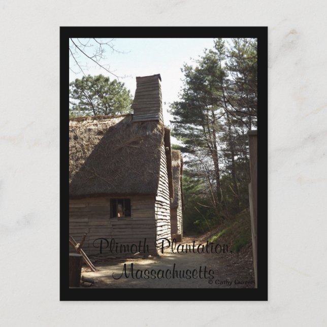 Plimoth Plantation, Massachusetts Postcard (Front)