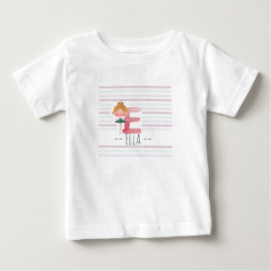 Plink Cute Ballerina Letter E Toddler  Baby T-Shirt