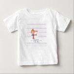 Plink Cute Ballerina Letter F Toddler  Baby T-Shirt<br><div class="desc">Dress your little one in alphabet-inspired cuteness with this personalized ballerina toddler t-shirt featuring the letter "F" . A charming cartoon ballerina in a forest green tutu poses beside a bold monogram, with her name in playful lettering underneath. Set against a soft blush zigzag backdrop, this design celebrates your child’s...</div>