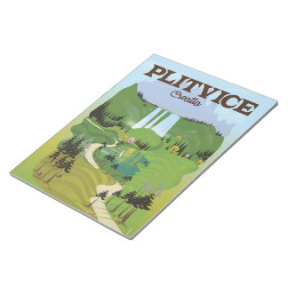 Plitvice Croatia travel poster Notepad