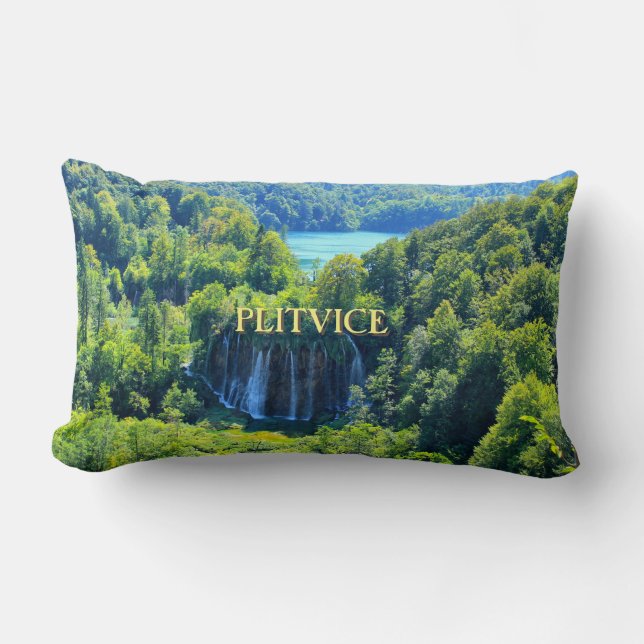 Plitvice Lake Lumbar Pillow (Front)