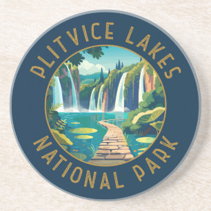 Plitvice Lakes National Park Croatia Distressed Coaster