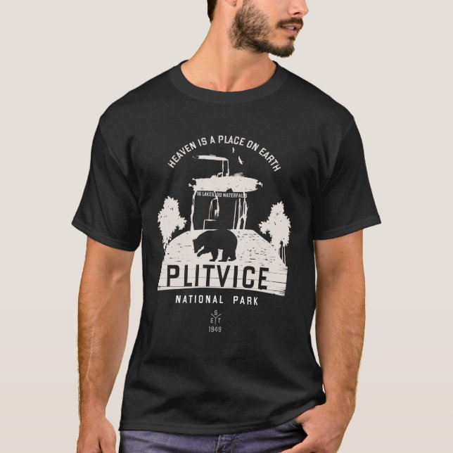 Plitvice Lakes National Park Croatia White Design T-Shirt (Front)