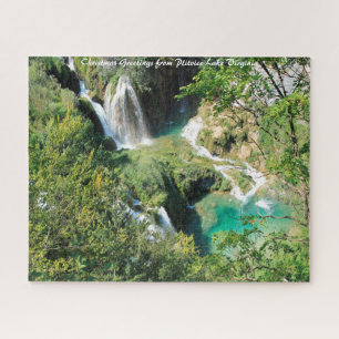Plitvice Lakes Virginia.Christmas Greetings Jigsaw Puzzle