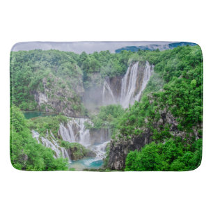 Plitvice lakes waterfall bath mat