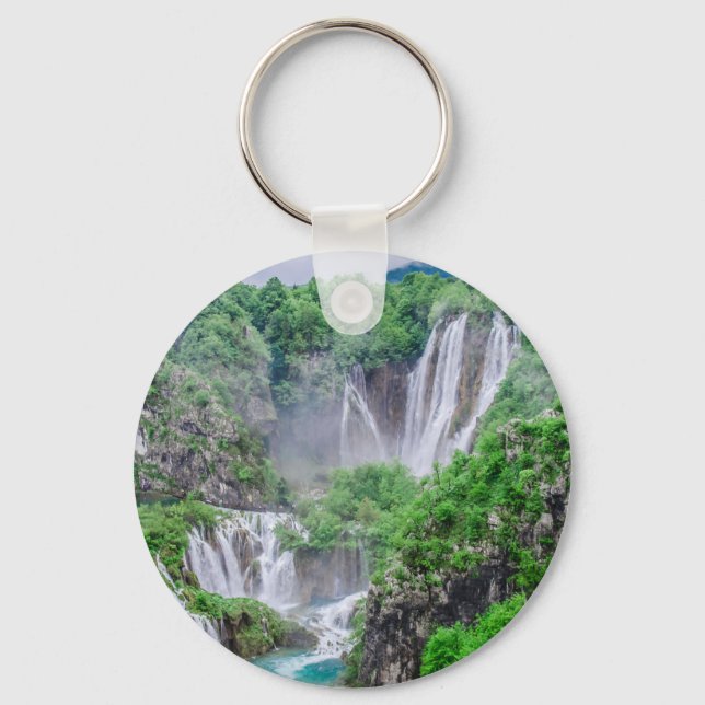 Plitvice lakes waterfall keychain (Front)