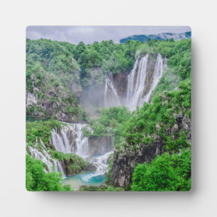 Plitvice lakes waterfall plaque