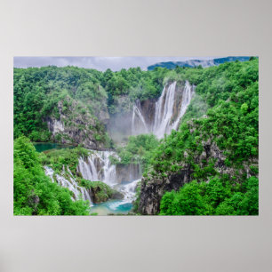 Plitvice lakes waterfall poster