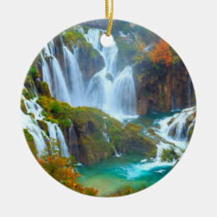 Plitvice Waterfall Christmas Ornament